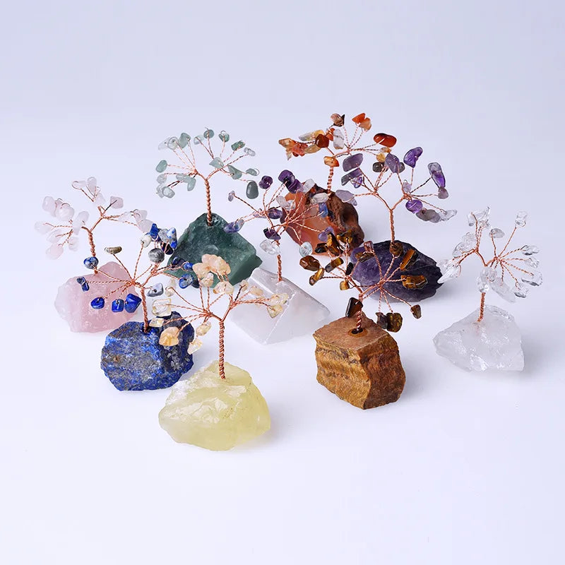 Wholesale Rough Stone Base Money Tree Healing Stones Crystals Lucky Tree Money Tree for Decoration