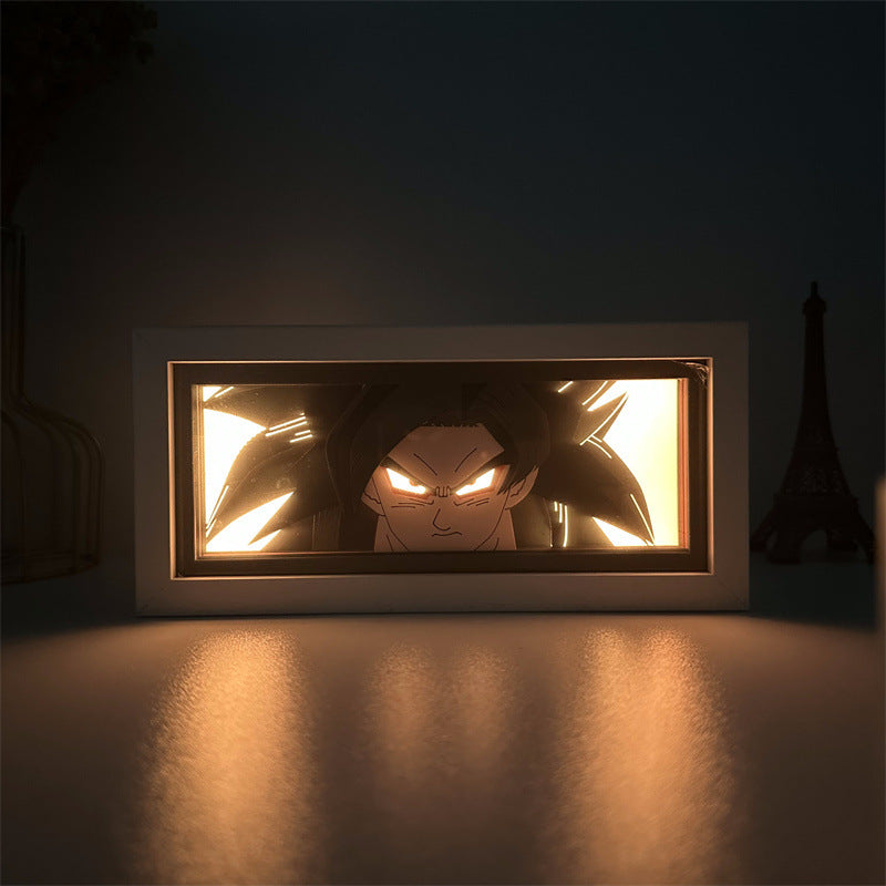 Paper sculpture lamp Dragon Ball Dragon Ball Son Goku Vegeta Dragon Ball Super animation surrounding LED night light