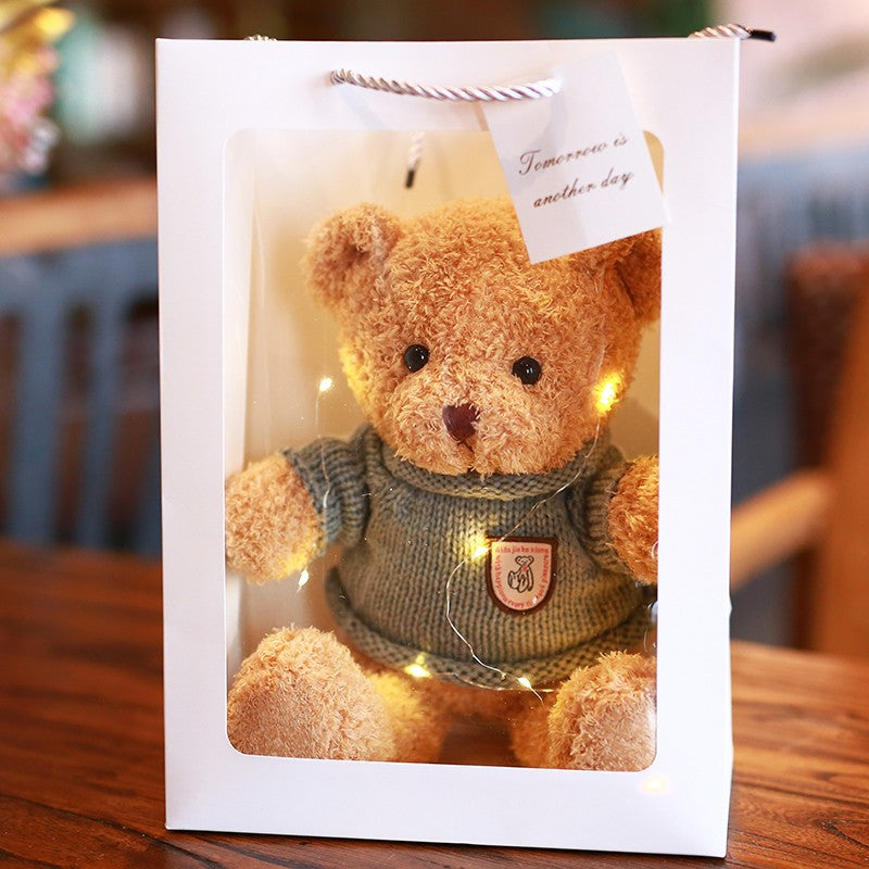 Teddy bear doll wholesale sweater plush toy pillow cloth doll wedding gift Valentine's Day gift