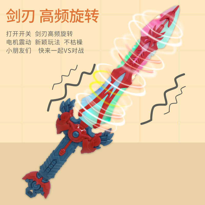 Electric Rotating Sound and Light Sword Music Flash Sword Large Boy Weapon Model Gift Toy Wholesale