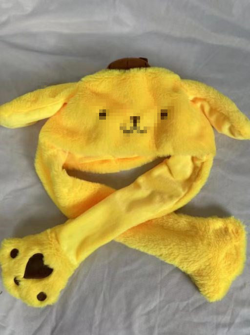 Rabbit ear plush hat airbag hat ears move animal hat plush toy colorful luminescence