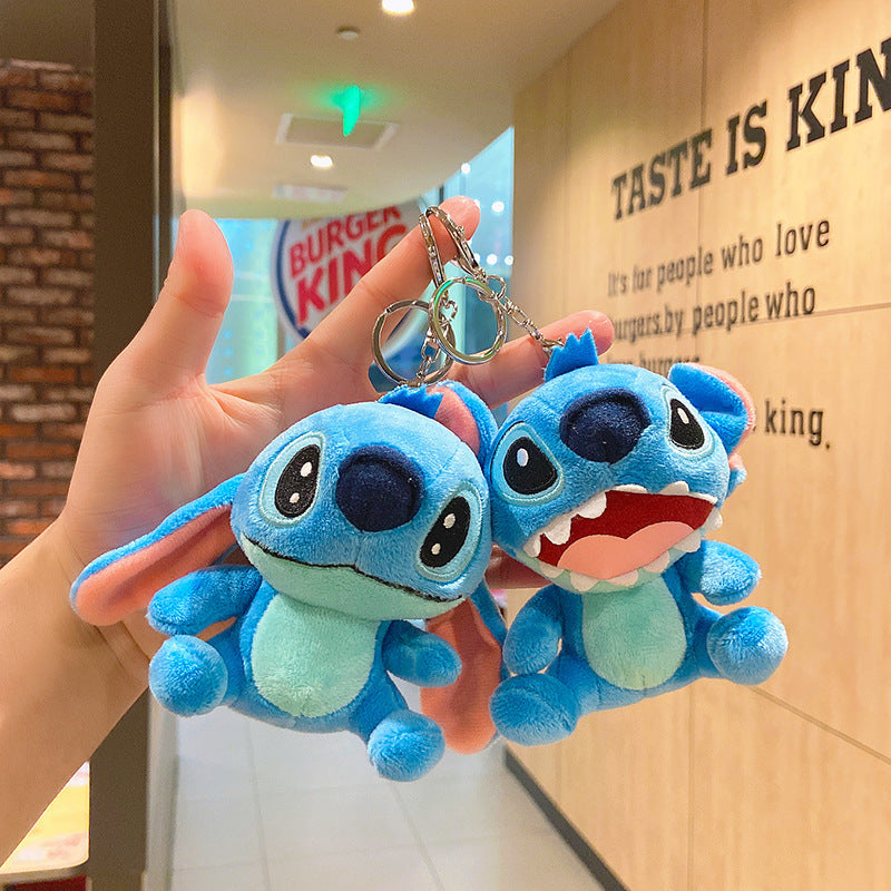 Cute Stitch Plush Keychain Doll Cartoon Schoolbag Pendant Small Gift Keychain Ornament