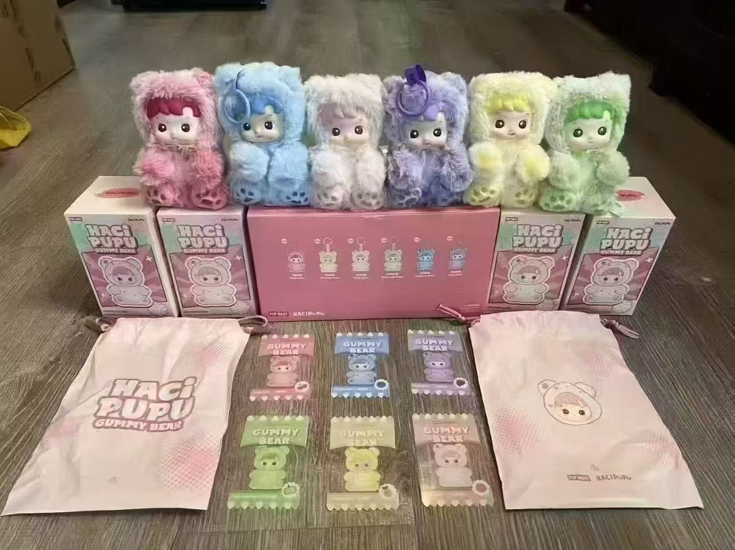 POPMART Gummy Bear Series Pop Mart HACIPUPU Vinyl Plush Pendant Blind Box Chinese Valentine's Day Gift