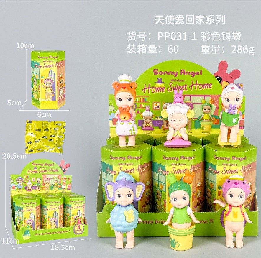 Sonny Papa Angel Figure Car Phone Sticker Cheek Support Blind Box Set Decorations
