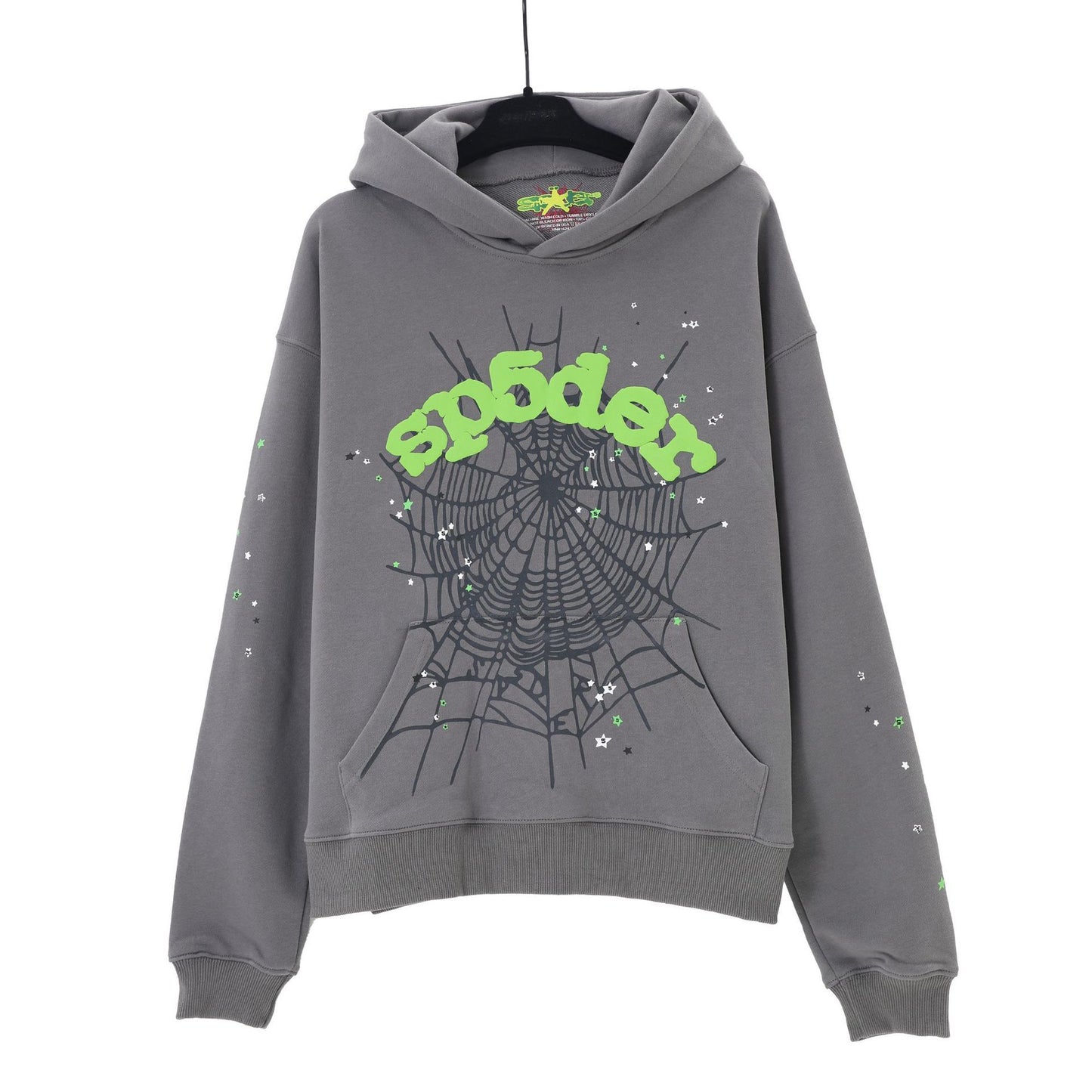 American fashion brand Sp5der 555 star foam print pure cotton hoodie sweater pants suit for men and women