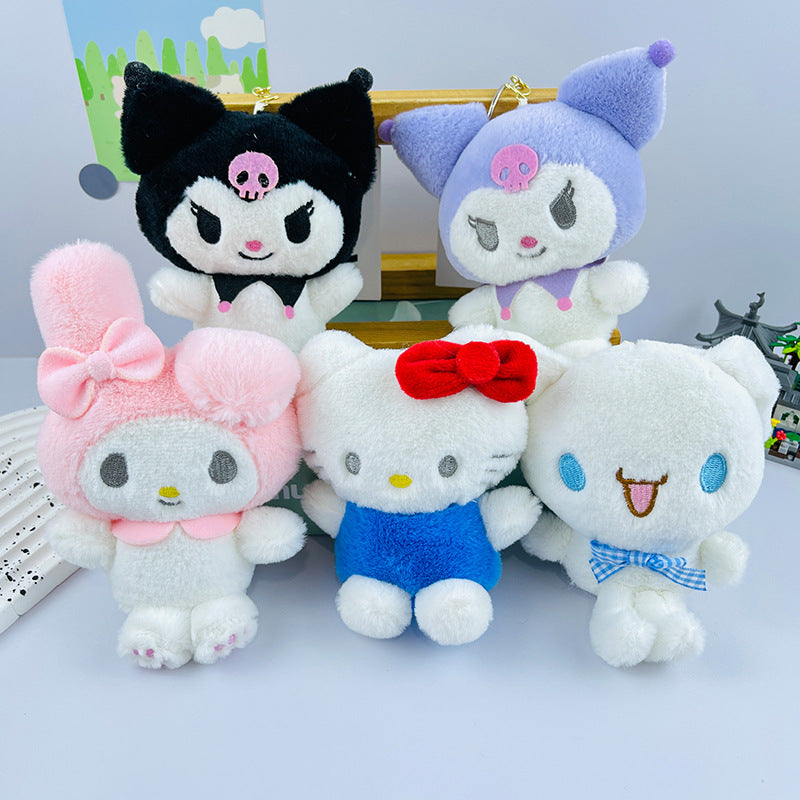 Cartoon Anime Sanrio Plush Doll Pendant Cute Kuromi Keychain Doll Machine Schoolbag plush keychain