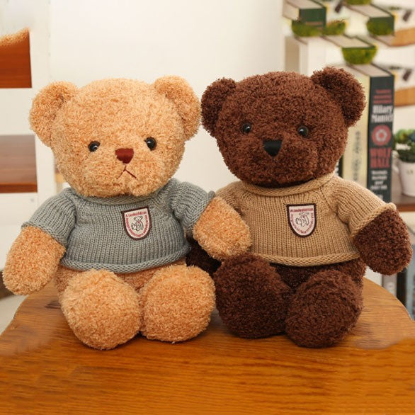 Teddy bear doll wholesale sweater plush toy pillow cloth doll wedding gift Valentine's Day gift