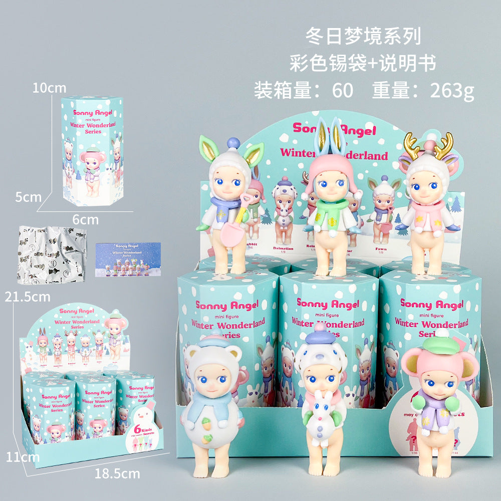 Sonny Papa Angel Figure Car Phone Sticker Cheek Support Blind Box Set Decorations