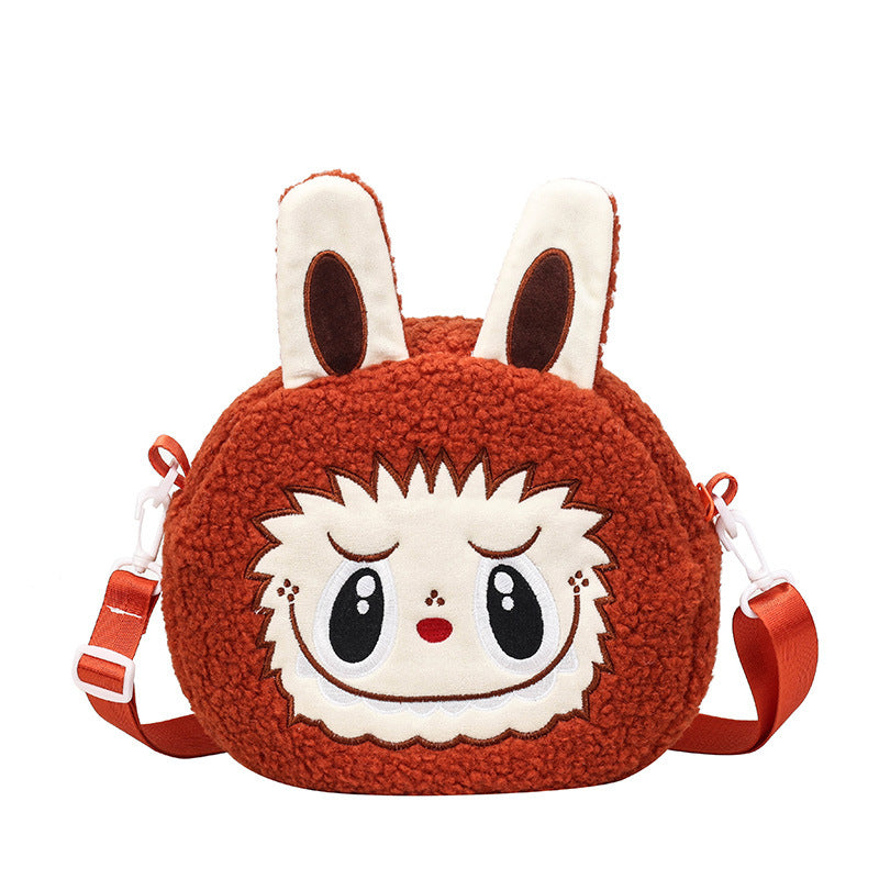 Labubu messenger bag labubu cartoon backpack coin purse children's female plush bag