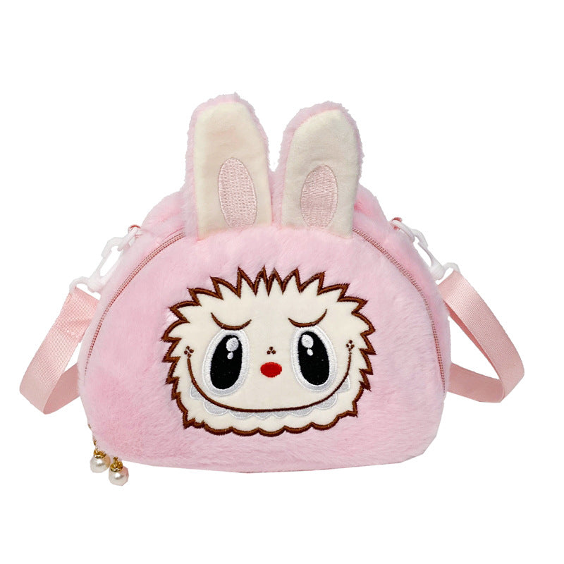 Labubu messenger bag labubu cartoon backpack coin purse children's female plush bag
