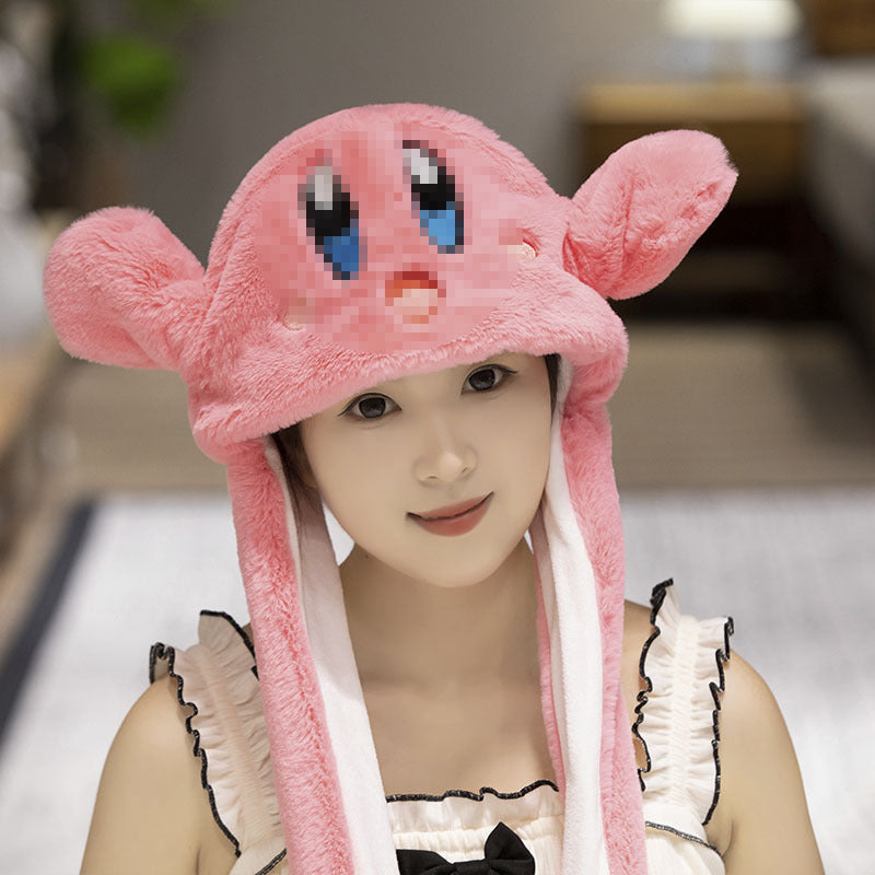 Rabbit ear plush hat airbag hat ears move animal hat plush toy colorful luminescence
