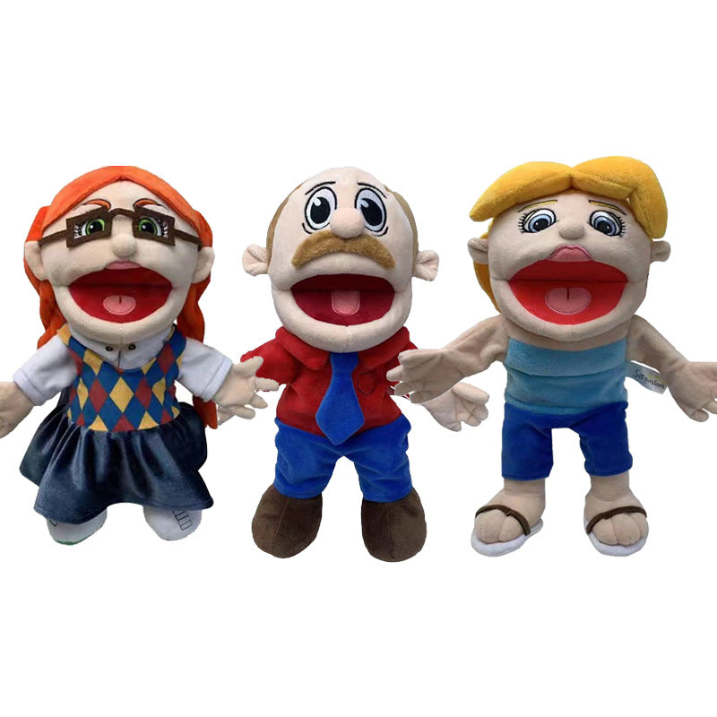 Jeff hand puppet open mouth plush toy rock Jeff hand puppet doll mouth can move with operating rod