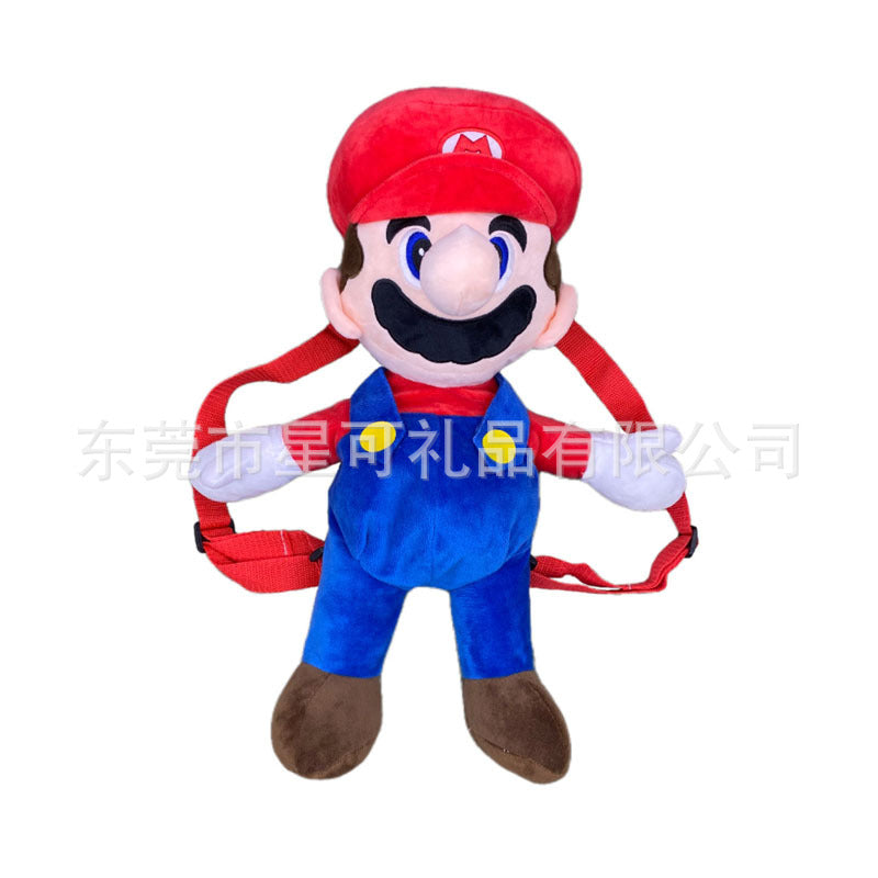 Super Mario Plush bags Doll Mario Mushroom Head Mary Backpack