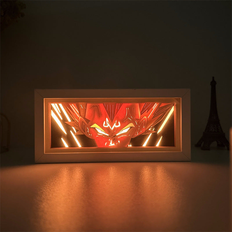 Paper sculpture lamp Dragon Ball Dragon Ball Son Goku Vegeta Dragon Ball Super animation surrounding LED night light