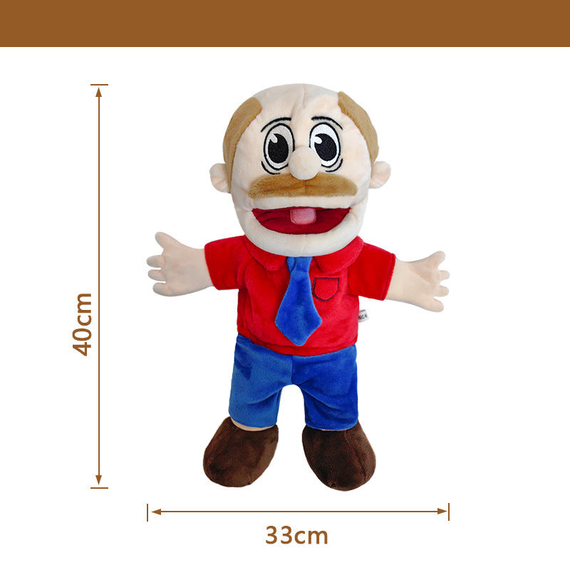 Jeff hand puppet open mouth plush toy rock Jeff hand puppet doll mouth can move with operating rod