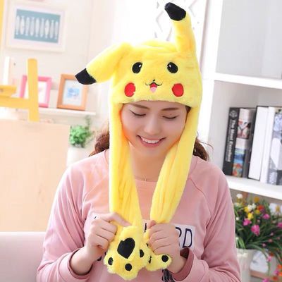 Better Quality Rabbit hat with moving ears Plush sweet and cute internet celebrity airbag hat cartoon gift for men and women