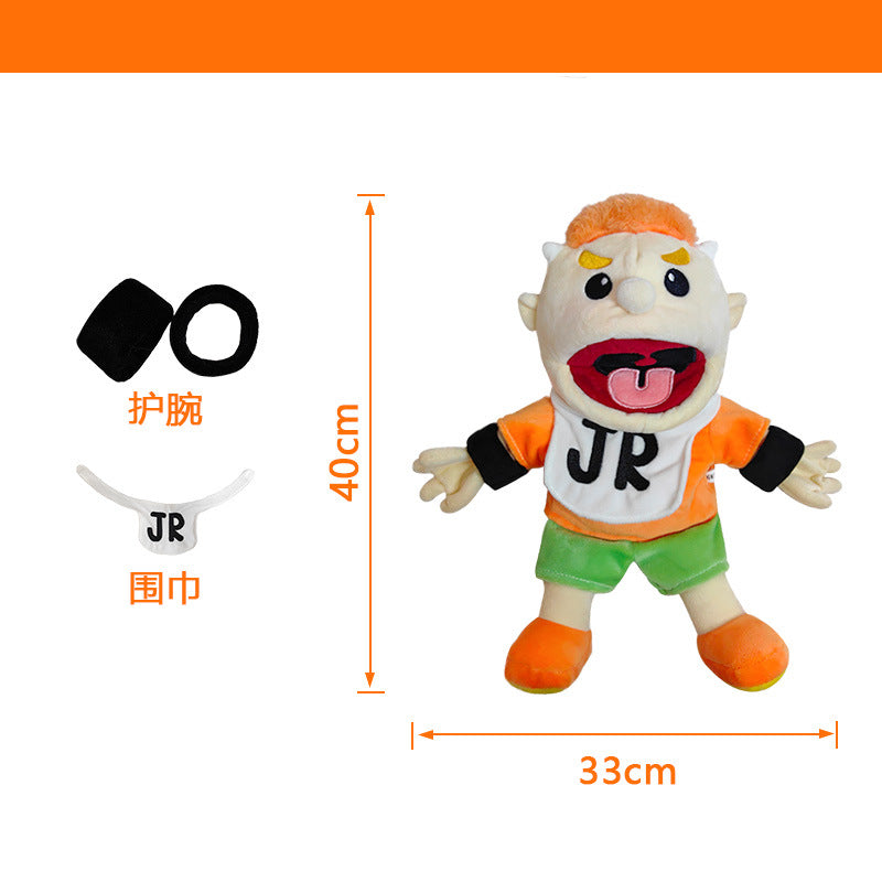 Jeff hand puppet open mouth plush toy rock Jeff hand puppet doll mouth can move with operating rod