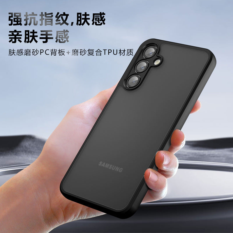 For Samsung A16 Phone Case skin feel frosted Galaxy A36 transparent airbag anti-fall two-in-one protective phone case