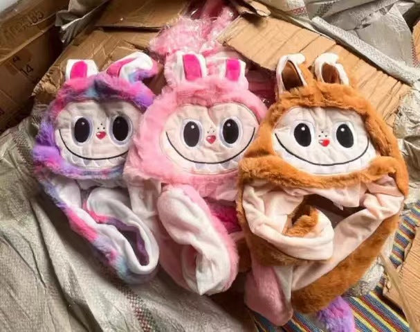 TikTok hat ears can move Labubu ears hat bubble rabbit luminous hat ears can move