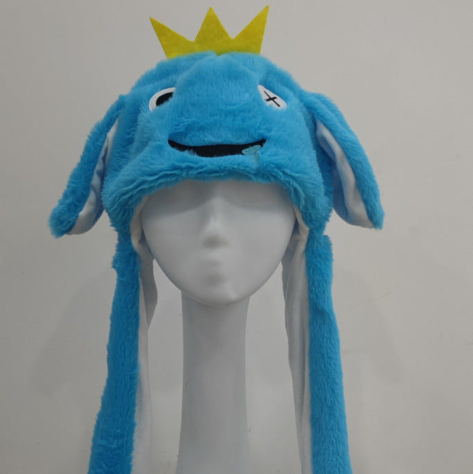 Rabbit ear plush hat airbag hat ears move animal hat plush toy colorful luminescence
