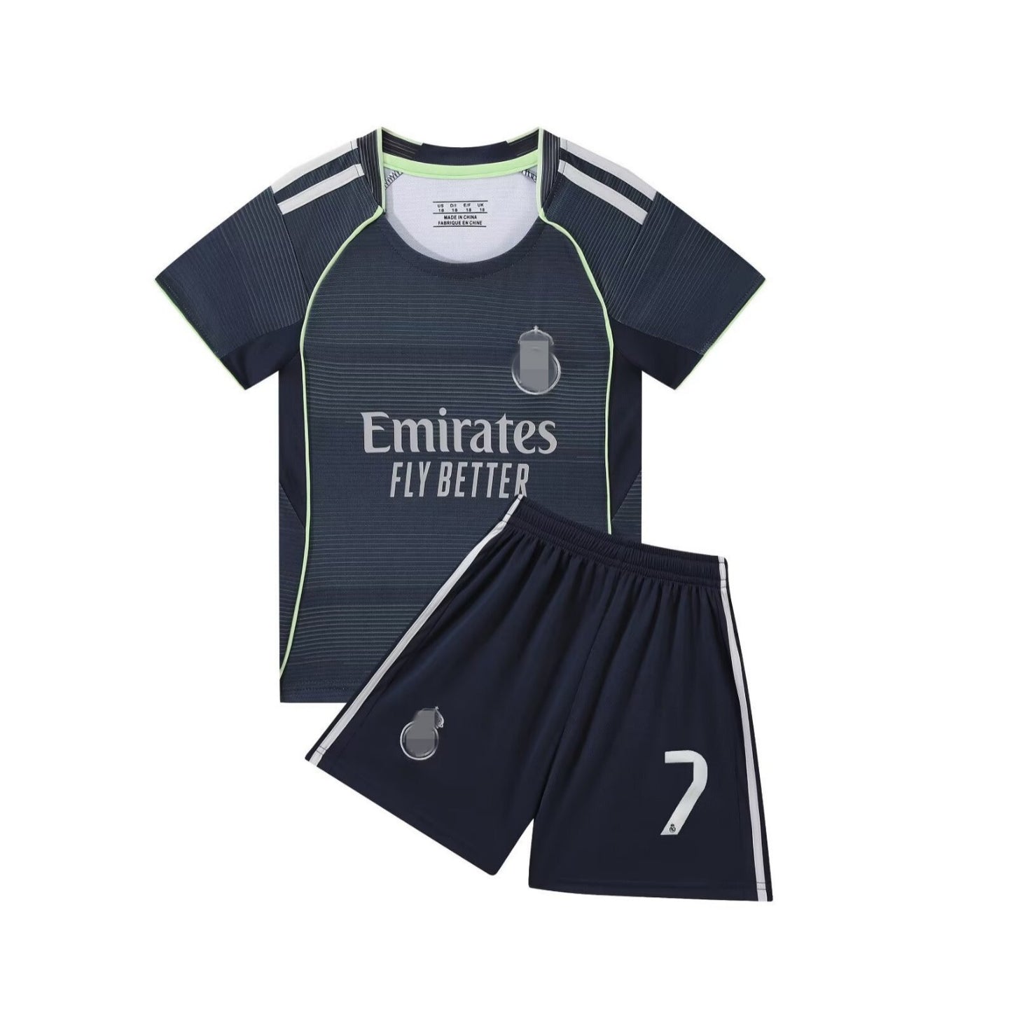 25-26 Royal M away royal blue No. 7 club football uniform children's team uniform jersey size 14-30