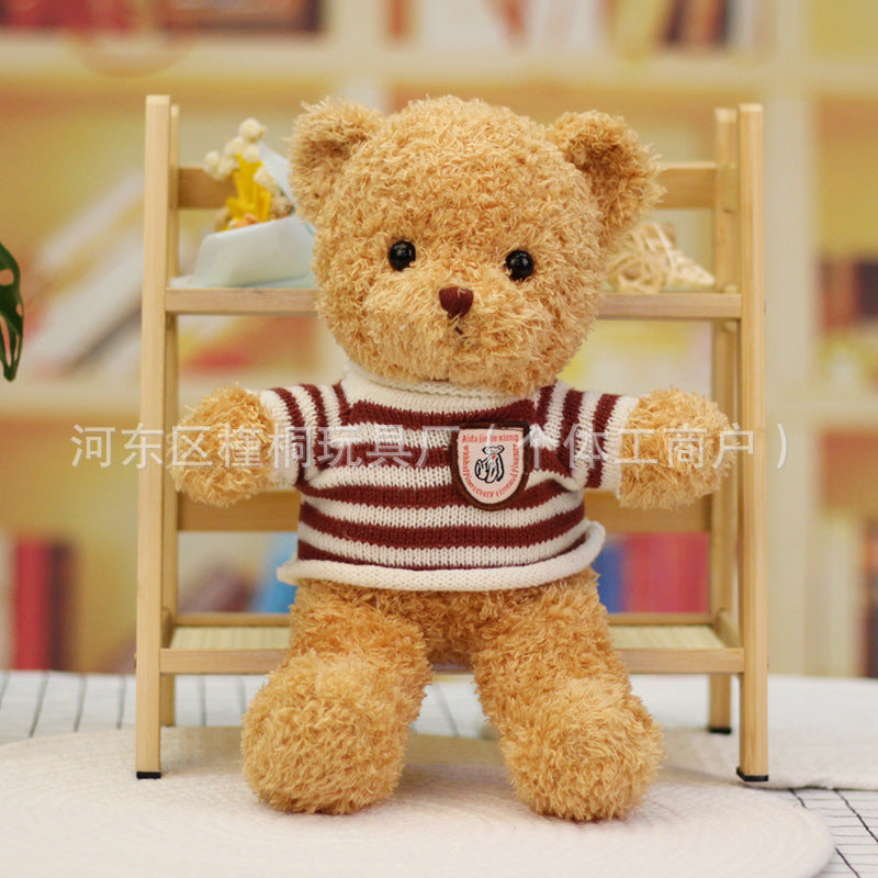 Teddy bear doll wholesale sweater plush toy pillow cloth doll wedding gift Valentine's Day gift