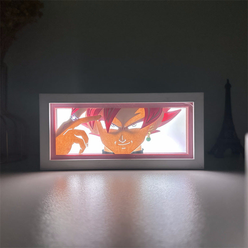 Paper sculpture lamp Dragon Ball Dragon Ball Son Goku Vegeta Dragon Ball Super animation surrounding LED night light