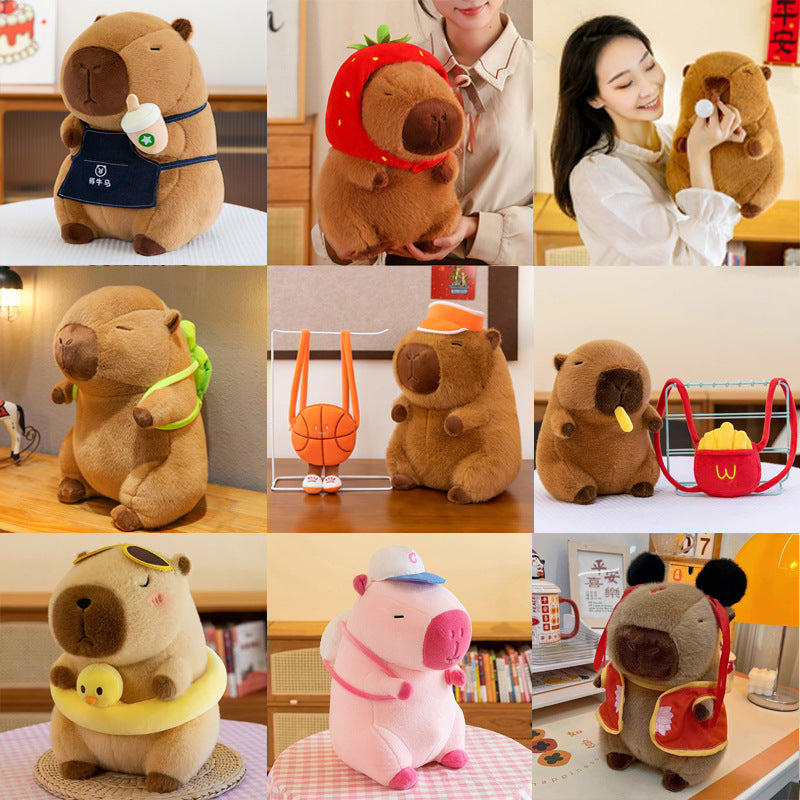 French fries capybara doll plush toy turtle capybara doll doll ugly cute doll birthday gift girl