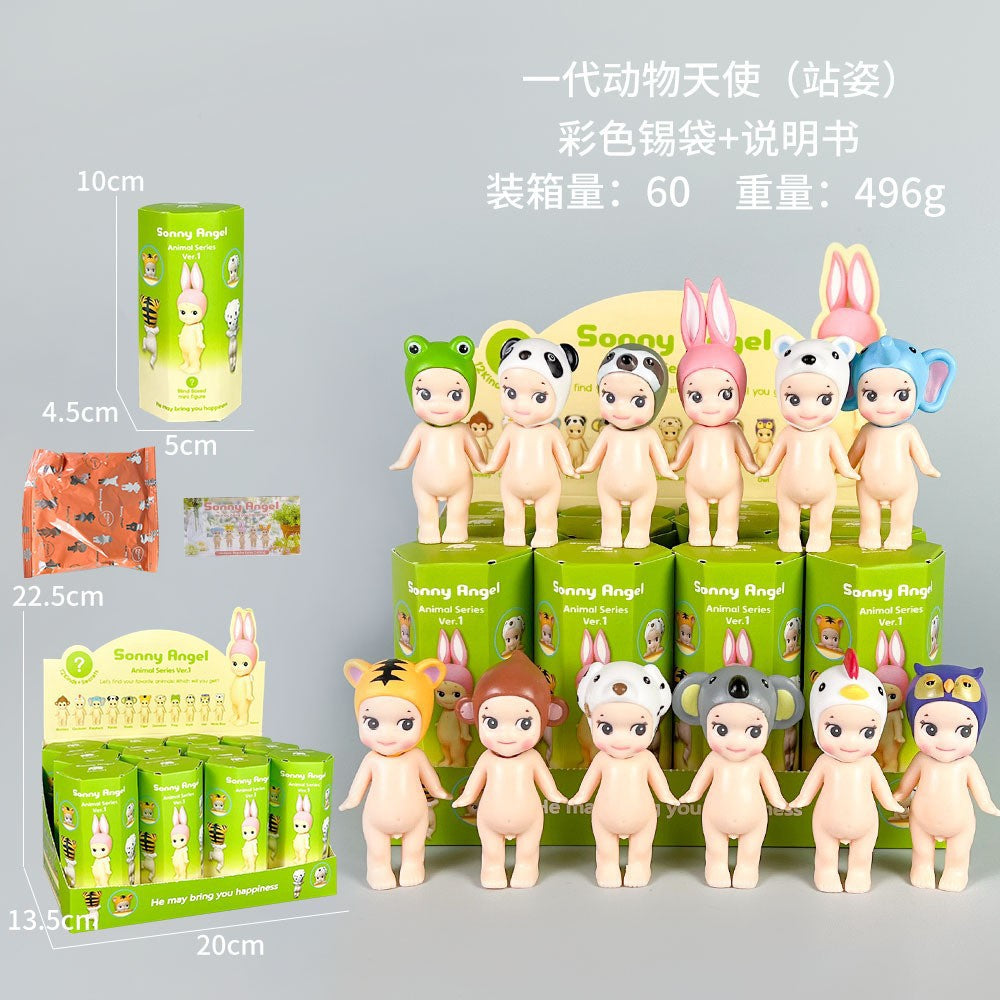 Papa Sonny Angel Figure Car Phone Sticker Cheek Support Blind Box Set Decorations