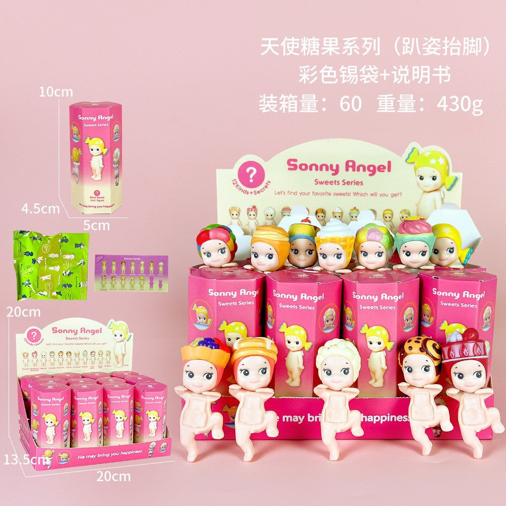 Papa Sonny Angel Figure Car Phone Sticker Cheek Support Blind Box Set Decorations