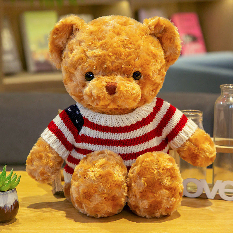Teddy bear doll wholesale sweater plush toy pillow cloth doll wedding gift Valentine's Day gift