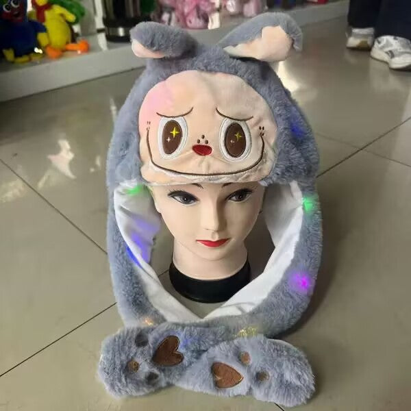 TikTok hat ears can move Labubu ears hat bubble rabbit luminous hat ears can move