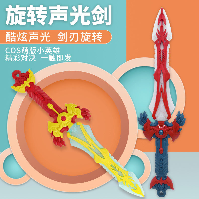 Electric Rotating Sound and Light Sword Music Flash Sword Large Boy Weapon Model Gift Toy Wholesale