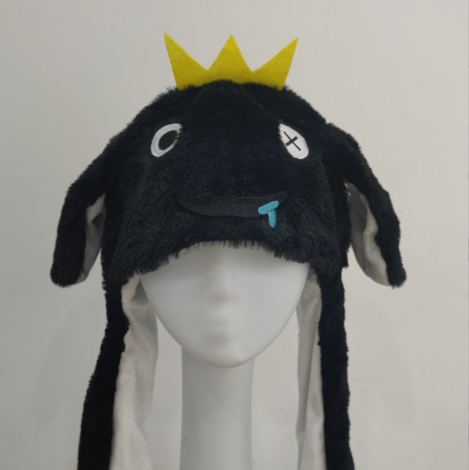 Rabbit ear plush hat airbag hat ears move animal hat plush toy colorful luminescence