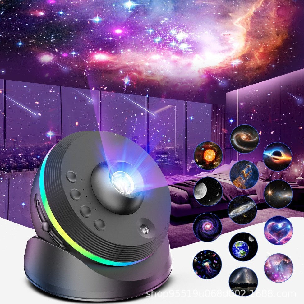 2025 New Product starry sky Galaxy projector lamp meteor space mirror 6th Black