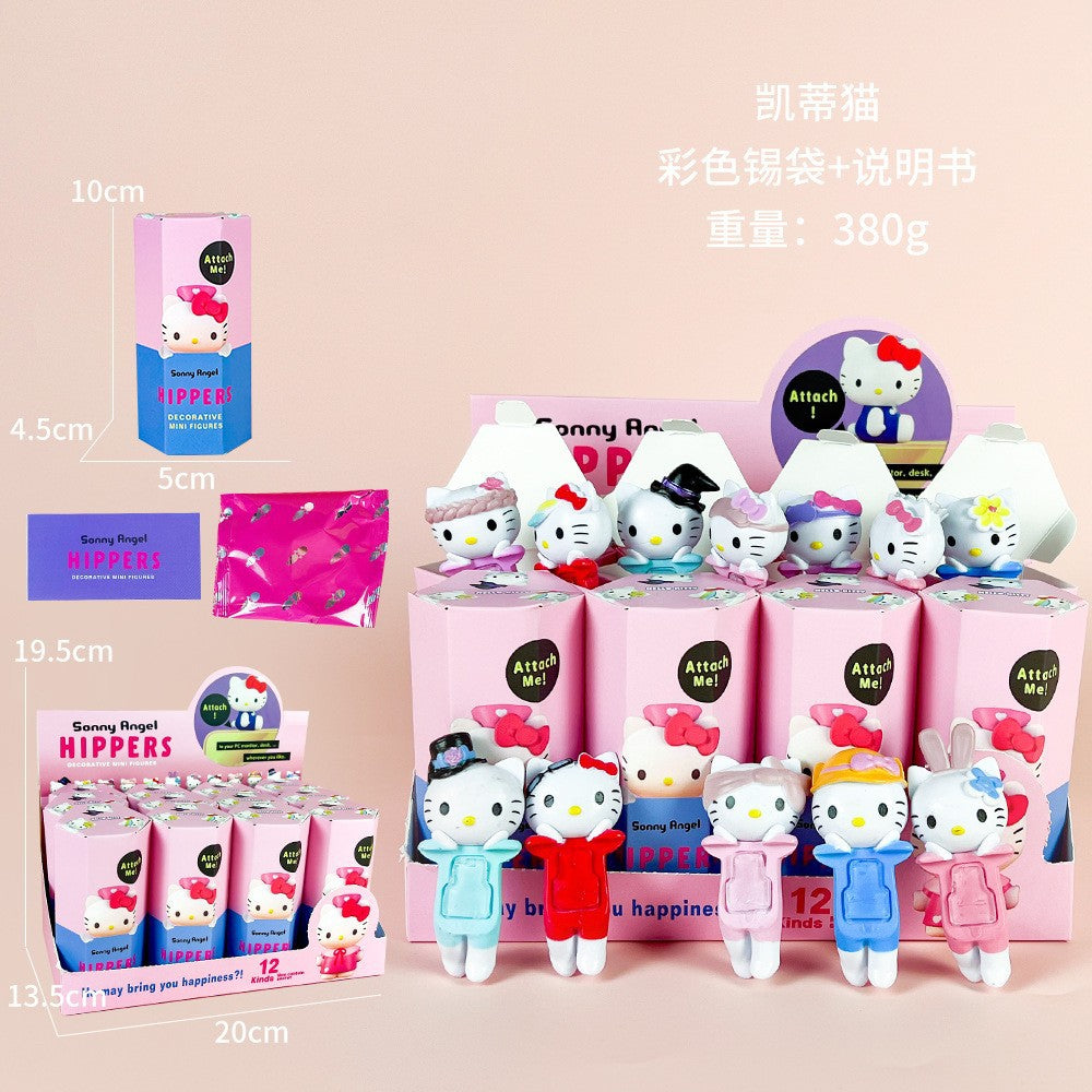 Sonny Papa Angel Figure Car Phone Sticker Cheek Support Blind Box Set Decorations