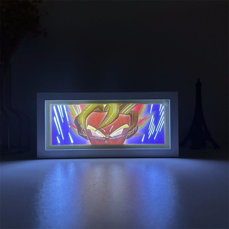 Paper sculpture lamp Dragon Ball Dragon Ball Son Goku Vegeta Dragon Ball Super animation surrounding LED night light