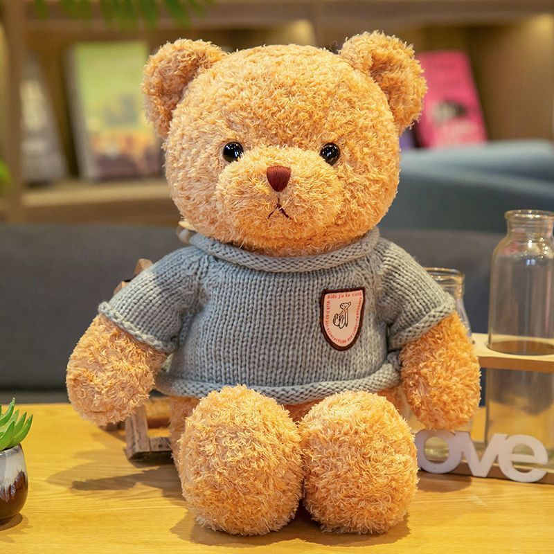 Teddy bear doll wholesale sweater plush toy pillow cloth doll wedding gift Valentine's Day gift