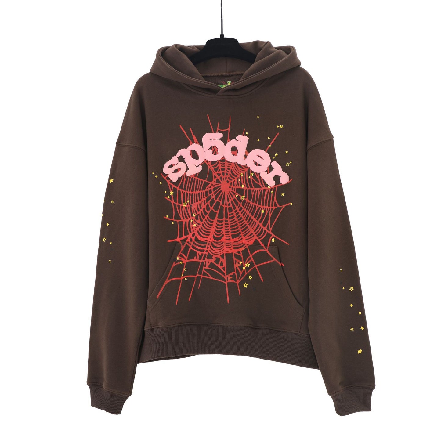 American fashion brand Sp5der 555 star foam print pure cotton hoodie sweater pants suit for men and women
