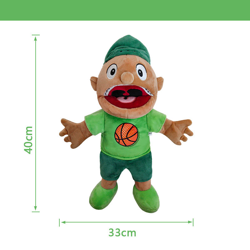 Jeff hand puppet open mouth plush toy rock Jeff hand puppet doll mouth can move with operating rod