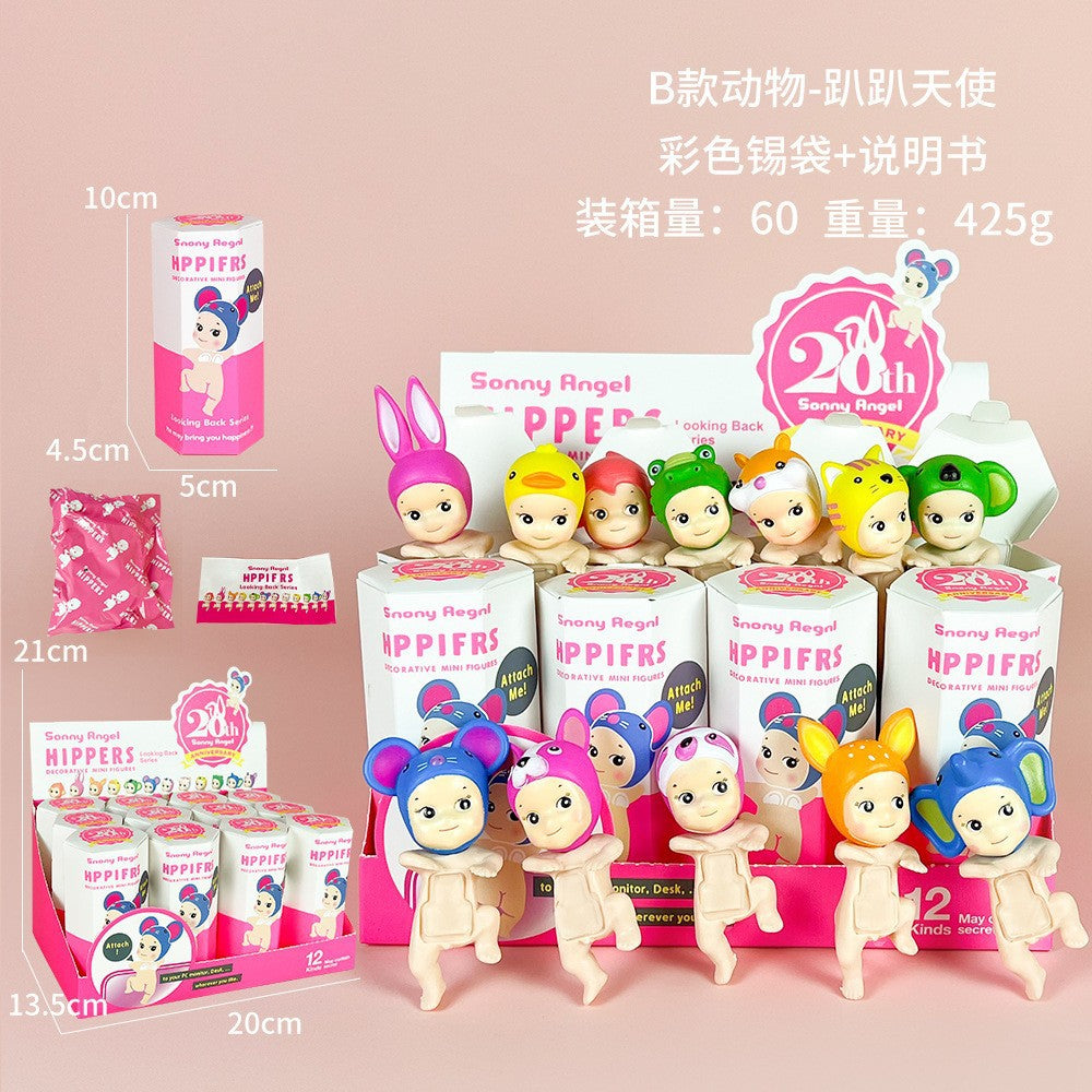 Sonny Angel figure car mobile phone sticker cheek support blind box set decoration Cupid trendy play anime