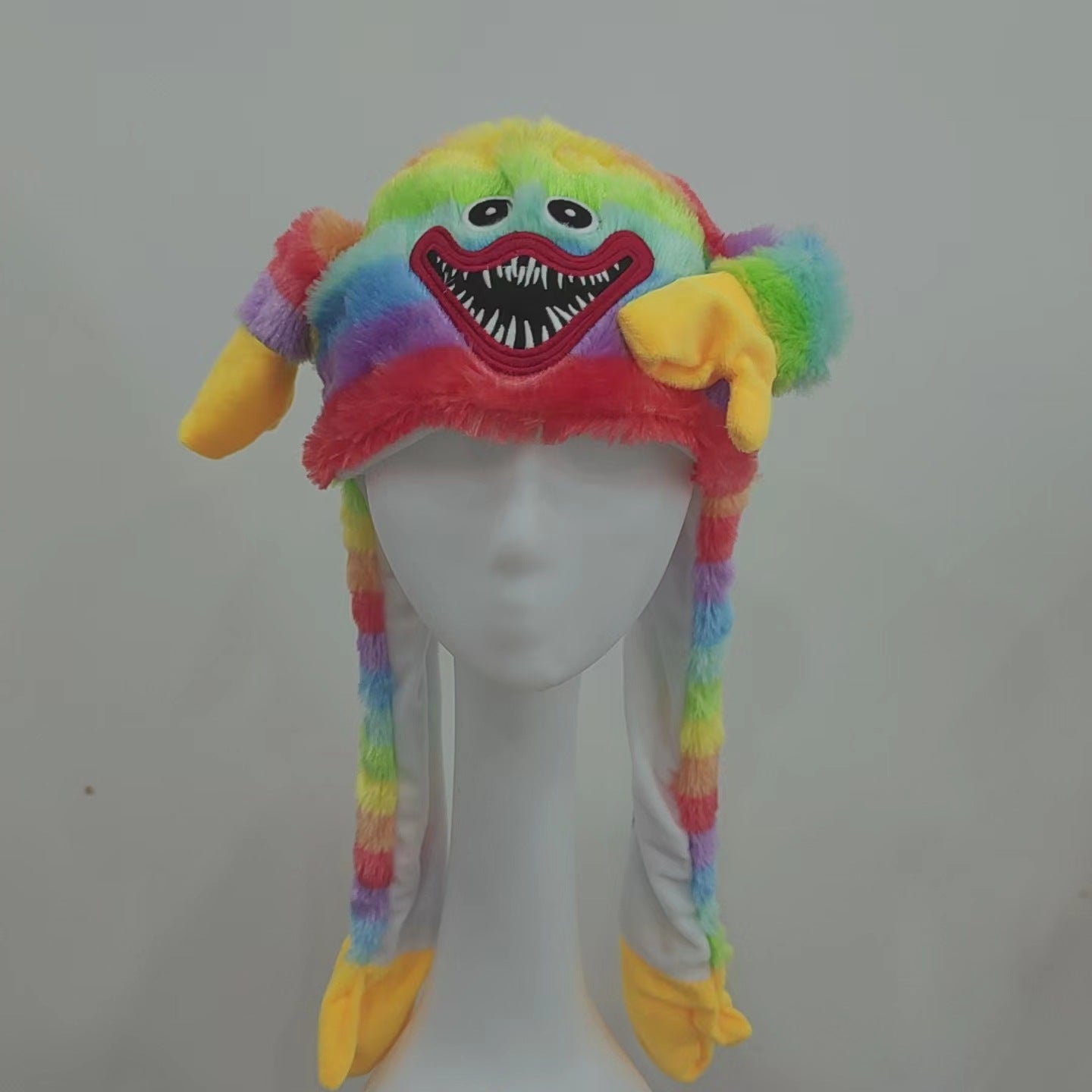 Rabbit ear plush hat airbag hat ears move animal hat plush toy colorful luminescence