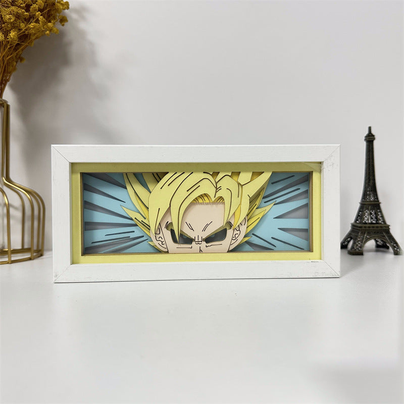 Paper sculpture lamp Dragon Ball Dragon Ball Son Goku Vegeta Dragon Ball Super animation surrounding LED night light