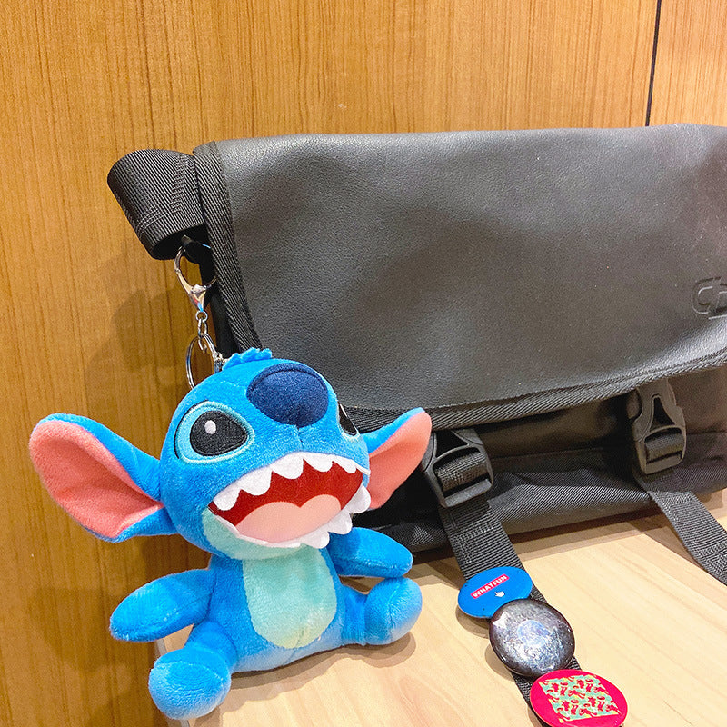Cute Stitch Plush Keychain Doll Cartoon Schoolbag Pendant Small Gift Keychain Ornament
