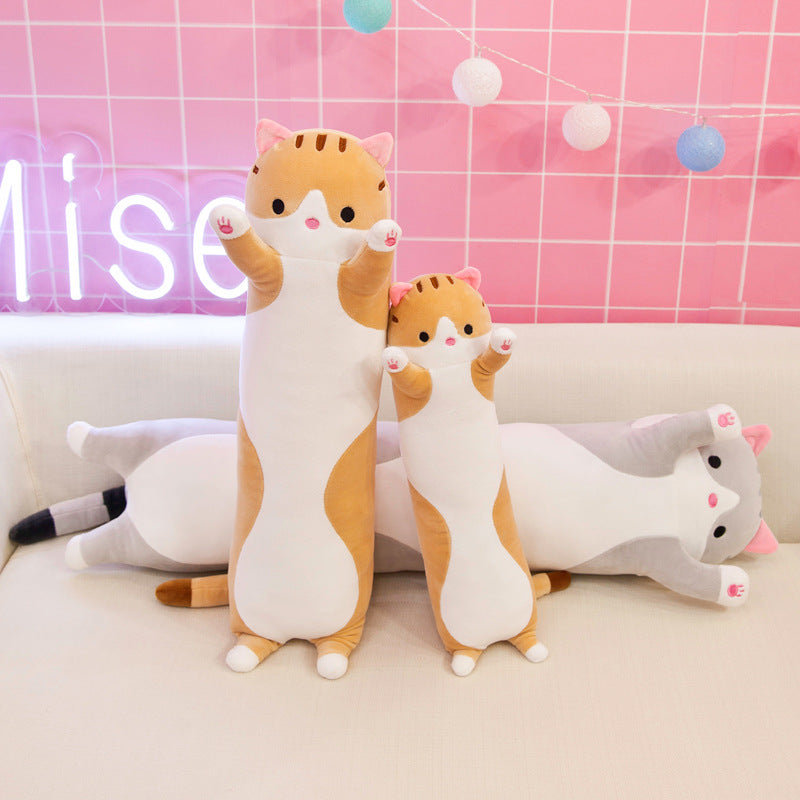 Hot sale plush toys long cat pillow doll cute kitten rag doll wholesale
