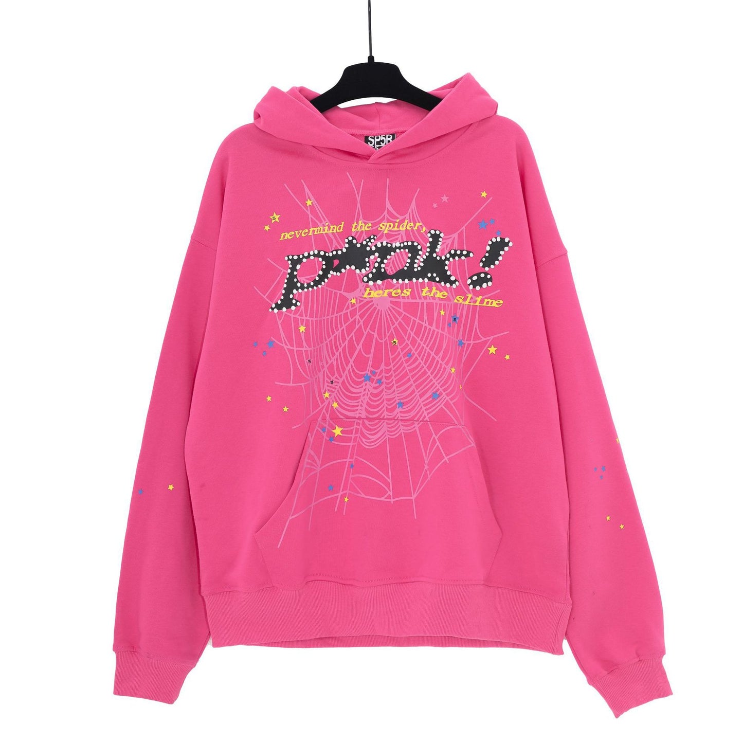 American fashion brand Sp5der 555 star foam print pure cotton hoodie sweater pants suit for men and women