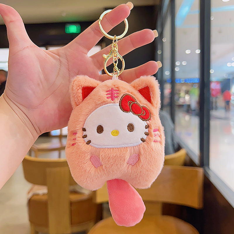 Cartoon Kuromi Plush Keychain Cute Schoolbag Pendant Keychain Pendant Boutique