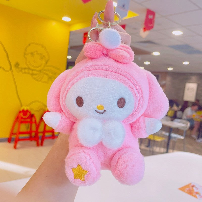 Cartoon Kuromi Plush Keychain Cute Schoolbag Pendant Keychain Pendant Boutique