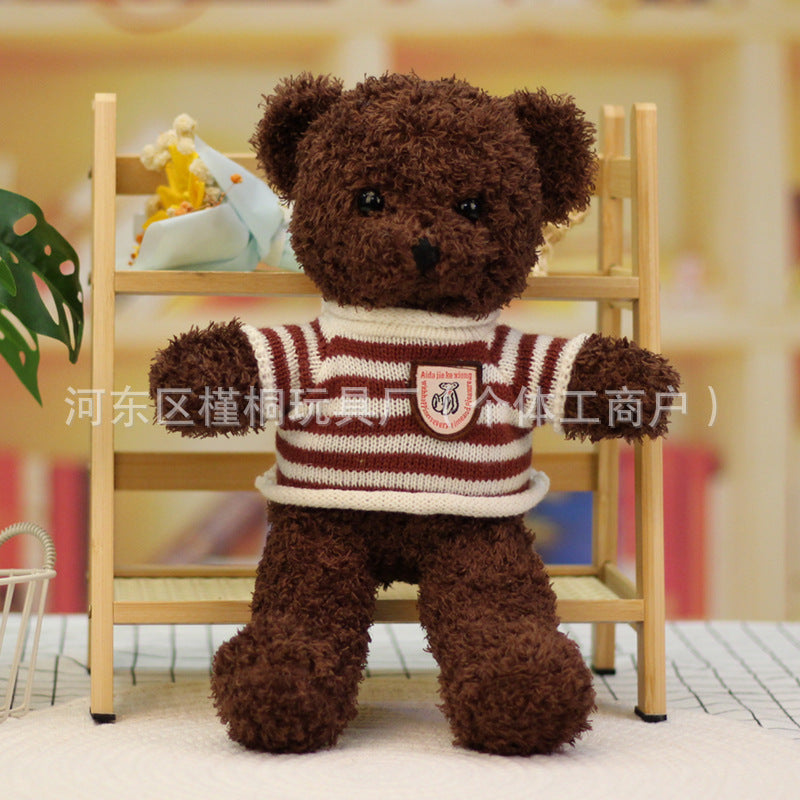 Teddy bear doll wholesale sweater plush toy pillow cloth doll wedding gift Valentine's Day gift