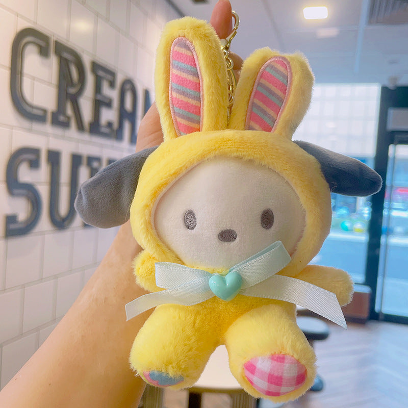 Cartoon Kuromi Plush Keychain Cute Schoolbag Pendant Keychain Pendant Boutique